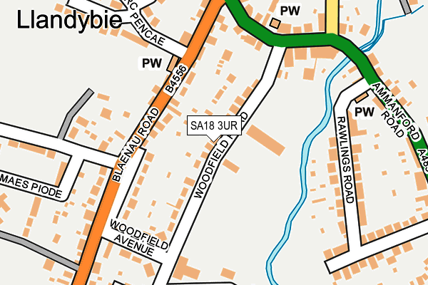 SA18 3UR map - OS OpenMap – Local (Ordnance Survey)