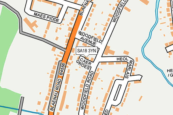 SA18 3YN map - OS OpenMap – Local (Ordnance Survey)