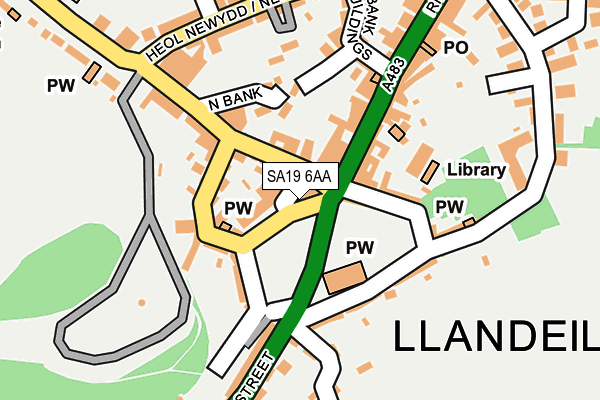 SA19 6AA map - OS OpenMap – Local (Ordnance Survey)