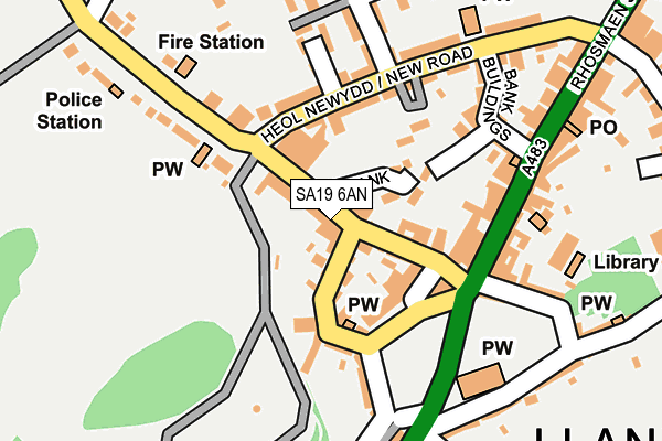 SA19 6AN map - OS OpenMap – Local (Ordnance Survey)