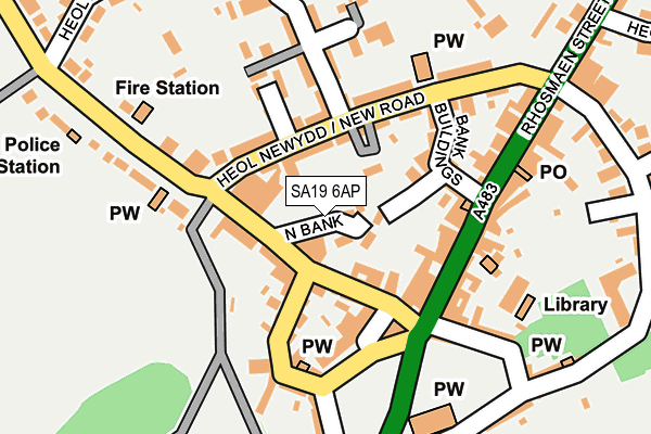 SA19 6AP map - OS OpenMap – Local (Ordnance Survey)