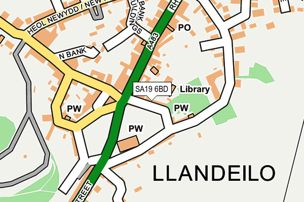 SA19 6BD map - OS OpenMap – Local (Ordnance Survey)