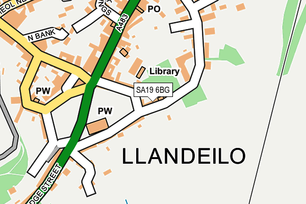 SA19 6BG map - OS OpenMap – Local (Ordnance Survey)