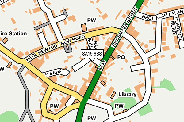 SA19 6BS map - OS OpenMap – Local (Ordnance Survey)