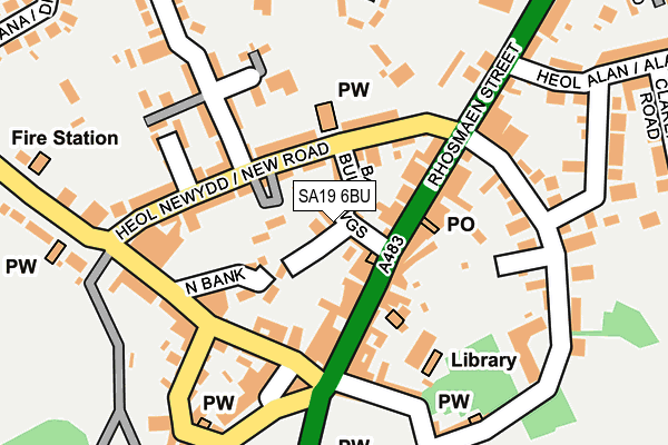 SA19 6BU map - OS OpenMap – Local (Ordnance Survey)