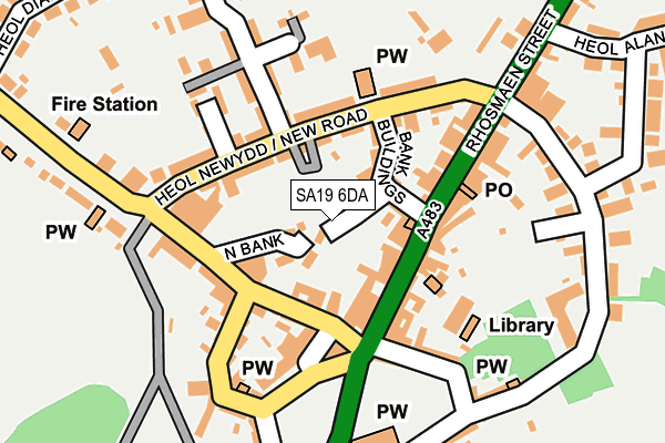 SA19 6DA map - OS OpenMap – Local (Ordnance Survey)