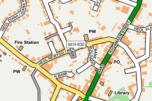 SA19 6DD map - OS OpenMap – Local (Ordnance Survey)