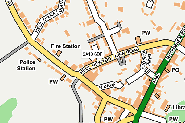 SA19 6DF map - OS OpenMap – Local (Ordnance Survey)