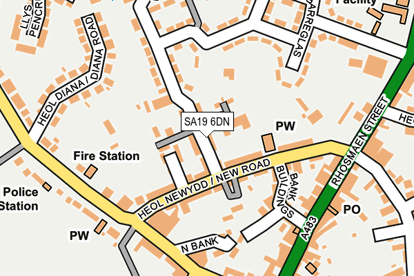 SA19 6DN map - OS OpenMap – Local (Ordnance Survey)