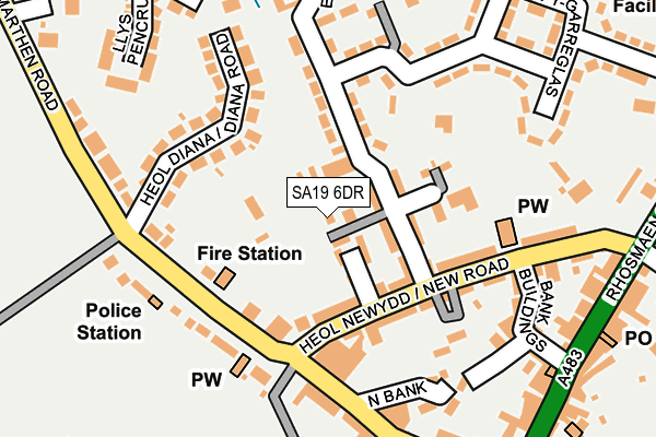 SA19 6DR map - OS OpenMap – Local (Ordnance Survey)