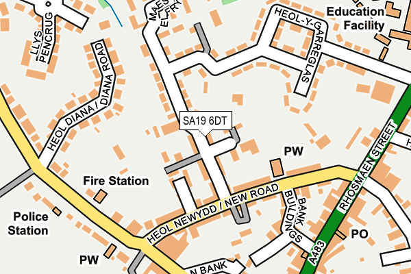 SA19 6DT map - OS OpenMap – Local (Ordnance Survey)