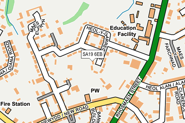 SA19 6EB map - OS OpenMap – Local (Ordnance Survey)