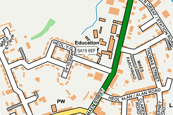 SA19 6EF map - OS OpenMap – Local (Ordnance Survey)