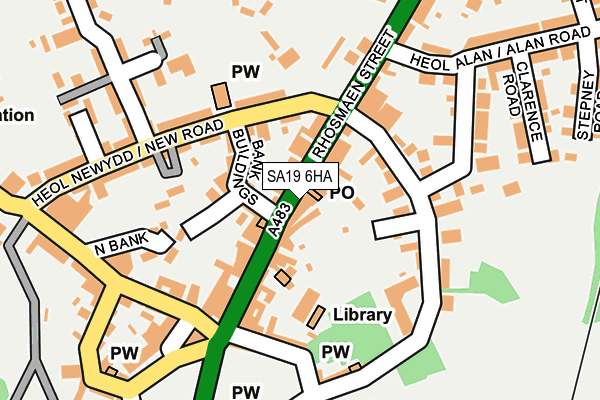 SA19 6HA map - OS OpenMap – Local (Ordnance Survey)