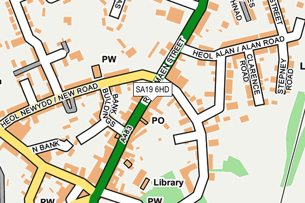 SA19 6HD map - OS OpenMap – Local (Ordnance Survey)