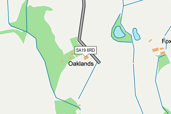SA19 6RD map - OS OpenMap – Local (Ordnance Survey)