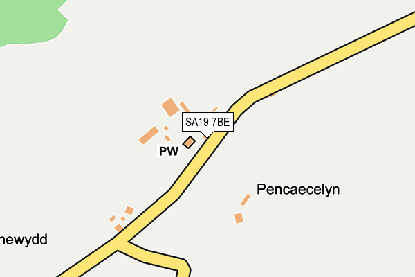 SA19 7BE map - OS OpenMap – Local (Ordnance Survey)