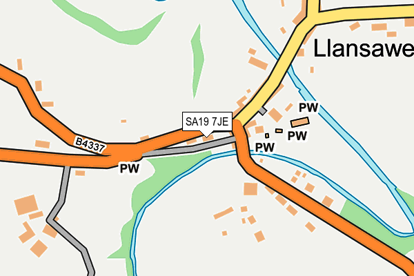 SA19 7JE map - OS OpenMap – Local (Ordnance Survey)