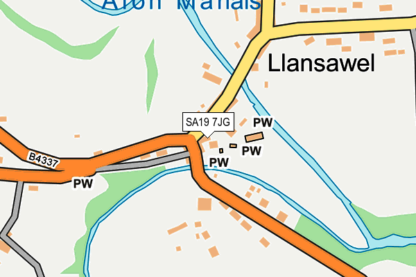 SA19 7JG map - OS OpenMap – Local (Ordnance Survey)