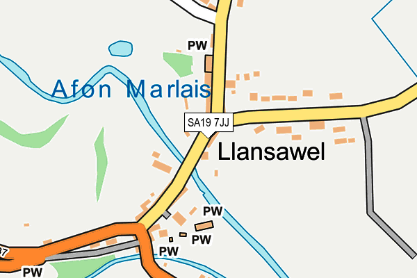 SA19 7JJ map - OS OpenMap – Local (Ordnance Survey)