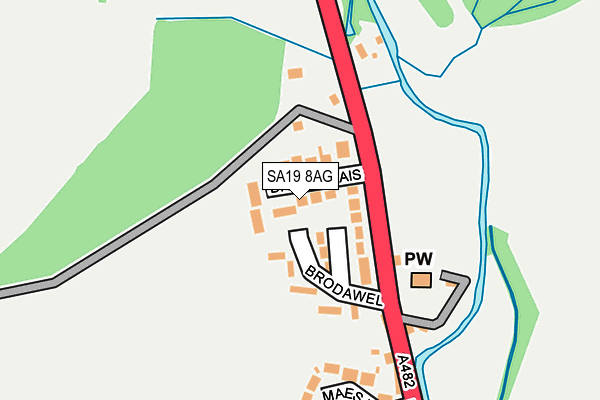 SA19 8AG map - OS OpenMap – Local (Ordnance Survey)