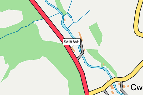 SA19 8AH map - OS OpenMap – Local (Ordnance Survey)