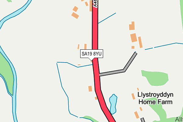 SA19 8YU map - OS OpenMap – Local (Ordnance Survey)