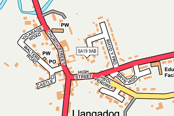 SA19 9AB map - OS OpenMap – Local (Ordnance Survey)