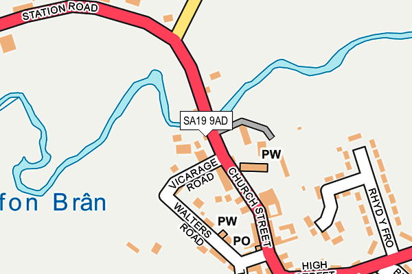 SA19 9AD map - OS OpenMap – Local (Ordnance Survey)