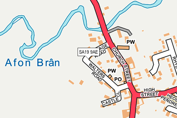 SA19 9AE map - OS OpenMap – Local (Ordnance Survey)