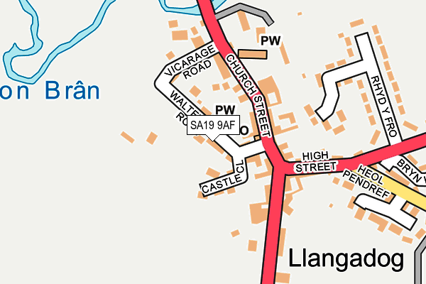 SA19 9AF map - OS OpenMap – Local (Ordnance Survey)