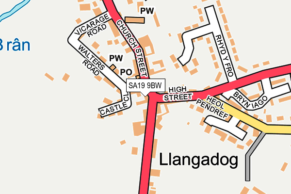 SA19 9BW map - OS OpenMap – Local (Ordnance Survey)