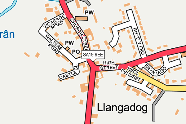 SA19 9EE map - OS OpenMap – Local (Ordnance Survey)