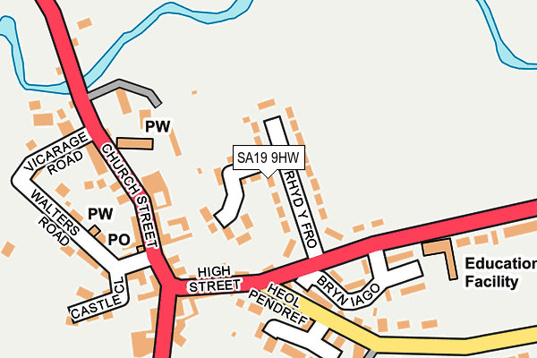 SA19 9HW map - OS OpenMap – Local (Ordnance Survey)