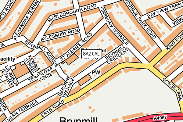 SA2 0AL map - OS OpenMap – Local (Ordnance Survey)