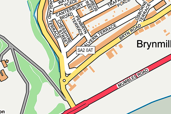 SA2 0AT map - OS OpenMap – Local (Ordnance Survey)