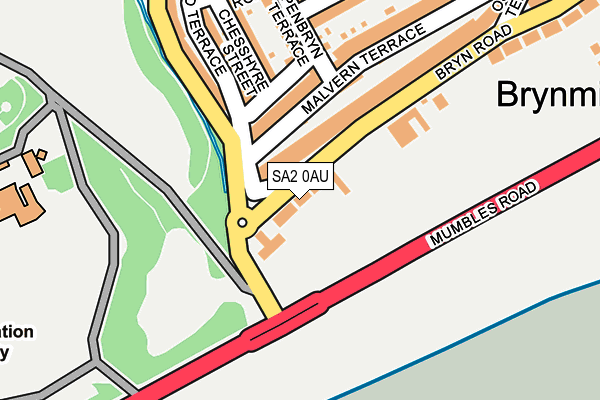 SA2 0AU map - OS OpenMap – Local (Ordnance Survey)