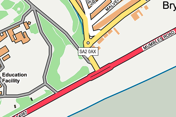 SA2 0AX map - OS OpenMap – Local (Ordnance Survey)