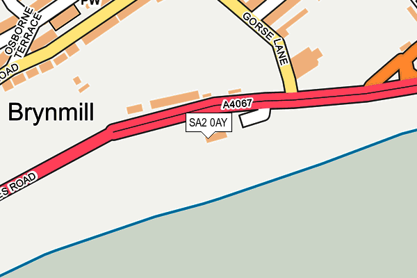 SA2 0AY map - OS OpenMap – Local (Ordnance Survey)