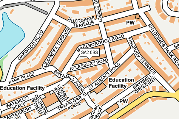 SA2 0BS map - OS OpenMap – Local (Ordnance Survey)