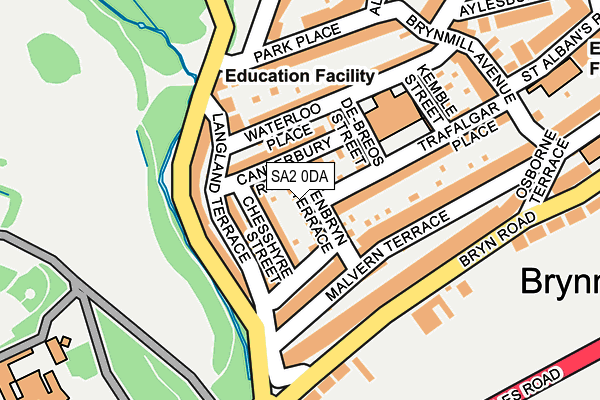 SA2 0DA map - OS OpenMap – Local (Ordnance Survey)