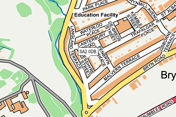 SA2 0DB map - OS OpenMap – Local (Ordnance Survey)