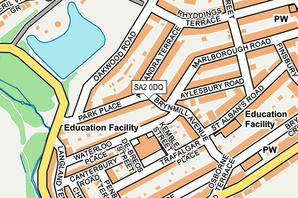 SA2 0DQ map - OS OpenMap – Local (Ordnance Survey)