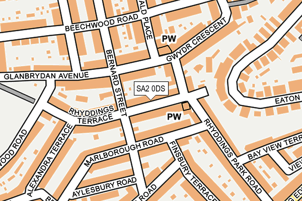 SA2 0DS map - OS OpenMap – Local (Ordnance Survey)