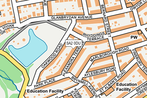 SA2 0DU map - OS OpenMap – Local (Ordnance Survey)