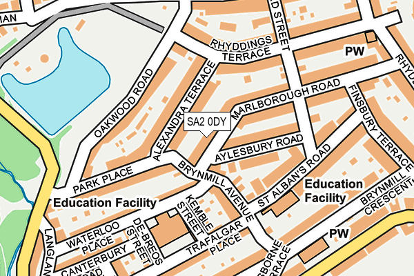 SA2 0DY map - OS OpenMap – Local (Ordnance Survey)