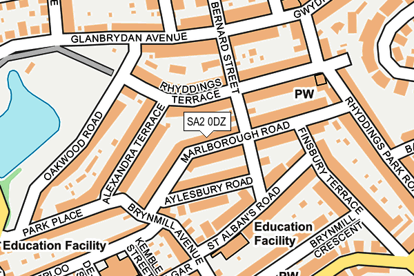 SA2 0DZ map - OS OpenMap – Local (Ordnance Survey)