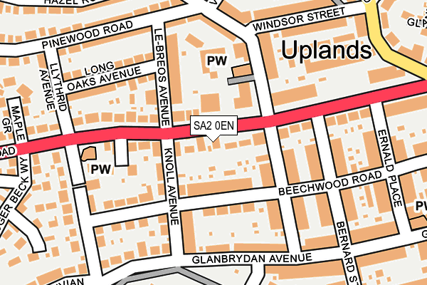 SA2 0EN map - OS OpenMap – Local (Ordnance Survey)