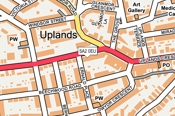 SA2 0EU map - OS OpenMap – Local (Ordnance Survey)