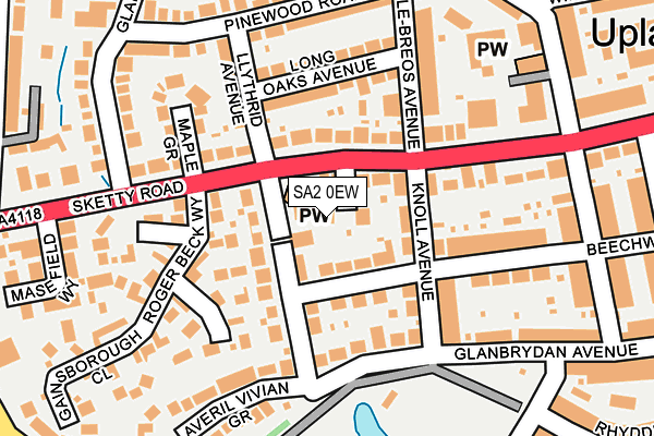 SA2 0EW map - OS OpenMap – Local (Ordnance Survey)